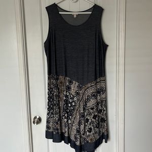 Dressbarn mid-length sleeveless dress size 3x denim blue color